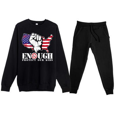 ENOUGH Protect Our Kids Stop Gun Violence Premium Crewneck Sweatsuit Set