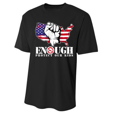 ENOUGH Protect Our Kids Stop Gun Violence Performance Sprint T-Shirt