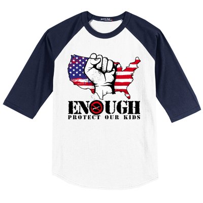 ENOUGH Protect Our Kids Stop Gun Violence Baseball Sleeve Shirt