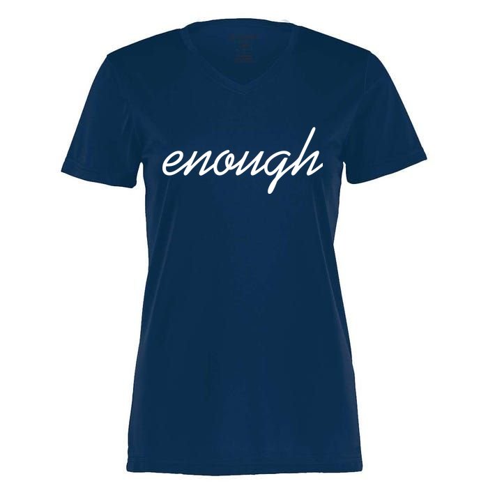 Enough Script March For Our Lives Women's Momentum V-Neck T-Shirt