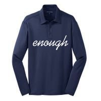 Enough Script March For Our Lives Silk Touch Performance Long Sleeve Polo