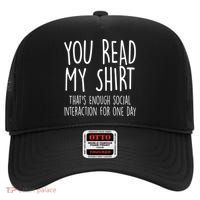 Enough Social Interaction Funny High Crown Mesh Back Trucker Hat