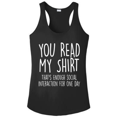 Enough Social Interaction Funny Ladies PosiCharge Competitor Racerback Tank