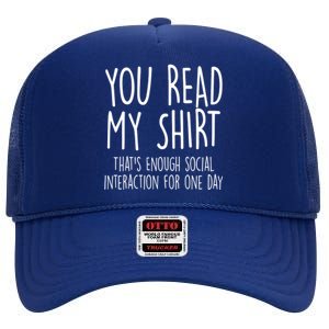 Enough Social Interaction Funny High Crown Mesh Back Trucker Hat