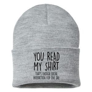 Enough Social Interaction Funny Sustainable Knit Beanie