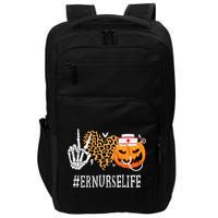 Er Nurse Peace Love Pumpkin Funny Halloween Leopard Impact Tech Backpack