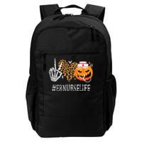 Er Nurse Peace Love Pumpkin Funny Halloween Leopard Daily Commute Backpack