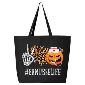 Er Nurse Peace Love Pumpkin Funny Halloween Leopard 25L Jumbo Tote