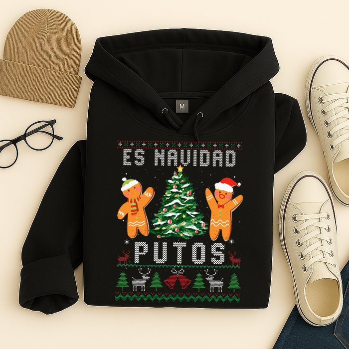 Es Navidad Putos Ugly Christmas Sweater Latino Feliz Navidad Hoodie