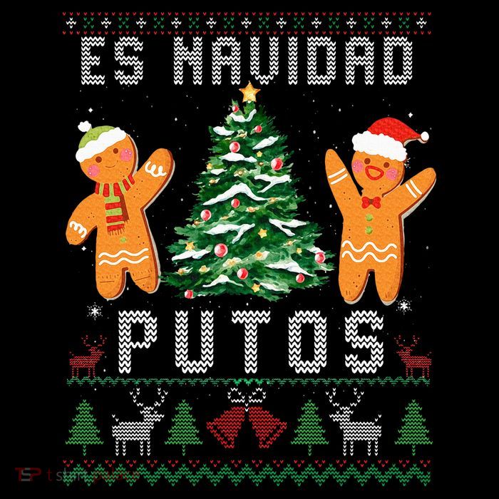 Es Navidad Putos Ugly Christmas Sweater Latino Feliz Navidad Tall T-Shirt