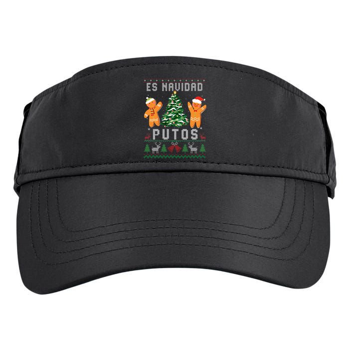 Es Navidad Putos Ugly Christmas Sweater Latino Feliz Navidad Adult Drive Performance Visor