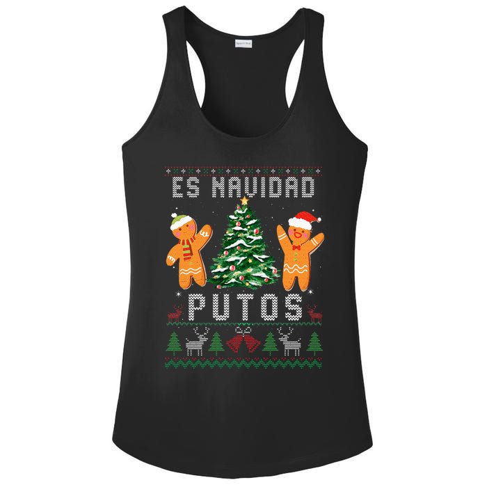 Es Navidad Putos Ugly Christmas Sweater Latino Feliz Navidad Ladies PosiCharge Competitor Racerback Tank