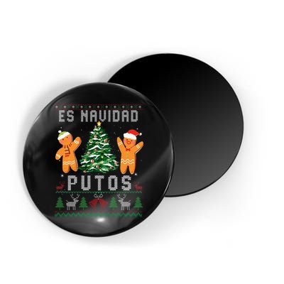 Es Navidad Putos Ugly Christmas Sweater Latino Feliz Navidad Magnet