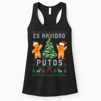 Es Navidad Putos Ugly Christmas Sweater Latino Feliz Navidad Womens Tank Top