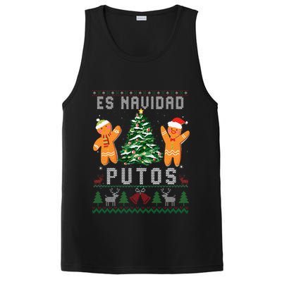 Es Navidad Putos Ugly Christmas Sweater Latino Feliz Navidad PosiCharge Competitor Tank