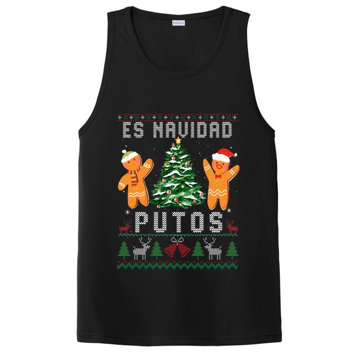 Es Navidad Putos Ugly Christmas Sweater Latino Feliz Navidad PosiCharge Competitor Tank