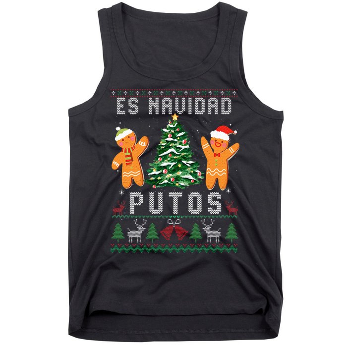 Es Navidad Putos Ugly Christmas Sweater Latino Feliz Navidad Tank Top