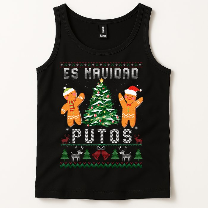 Es Navidad Putos Ugly Christmas Sweater Latino Feliz Navidad Tank Top