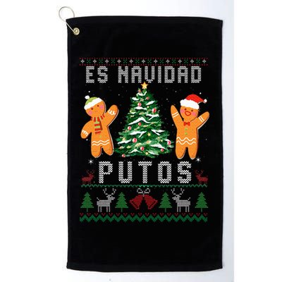 Es Navidad Putos Ugly Christmas Sweater Latino Feliz Navidad Golf Towel