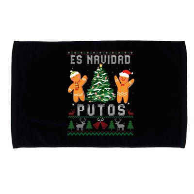 Es Navidad Putos Ugly Christmas Sweater Latino Feliz Navidad Microfiber Hand Towel