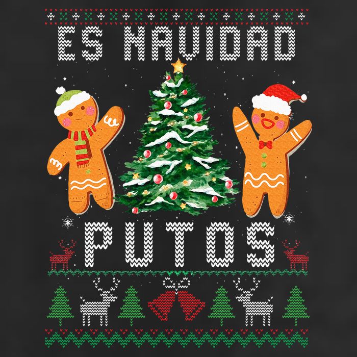 Es Navidad Putos Ugly Christmas Sweater Latino Feliz Navidad Microfiber Hand Towel
