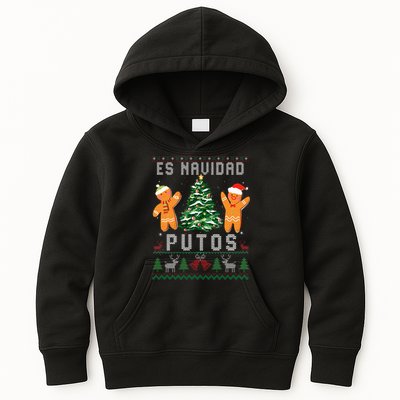 Es Navidad Putos Ugly Christmas Sweater Latino Feliz Navidad Kids Hoodie