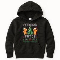 Es Navidad Putos Ugly Christmas Sweater Latino Feliz Navidad Kids Hoodie