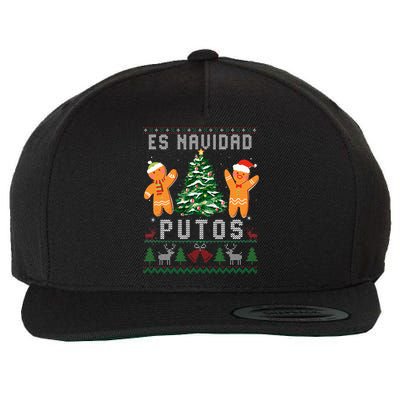 Es Navidad Putos Ugly Christmas Sweater Latino Feliz Navidad Wool Snapback Cap
