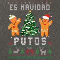 Es Navidad Putos Ugly Christmas Sweater Latino Feliz Navidad Cotton Canvas Backpack