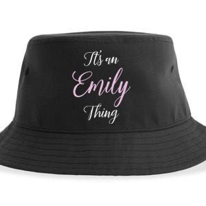 Emily Name Personalized Women Girl Black Cute Gift Her Sustainable Bucket Hat