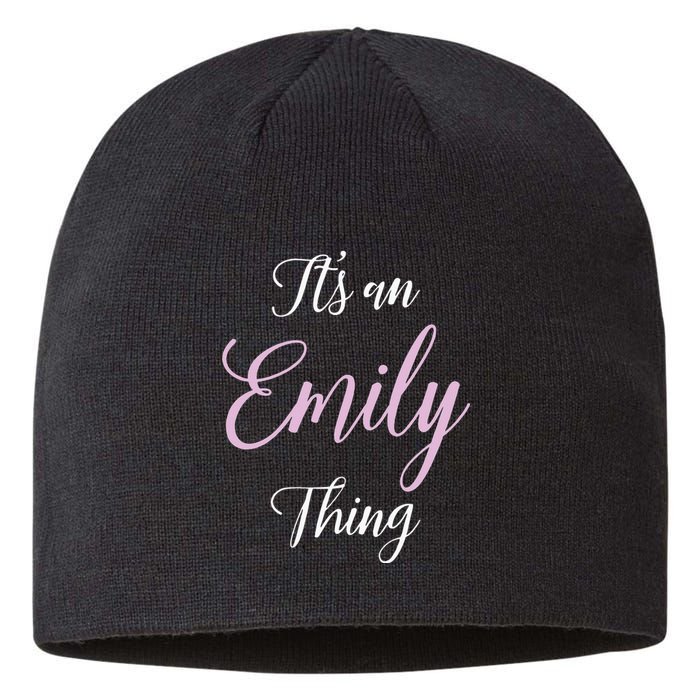 Emily Name Personalized Women Girl Black Cute Gift Her Sustainable Beanie