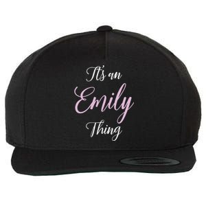 Emily Name Personalized Women Girl Black Cute Gift Her Wool Snapback Cap