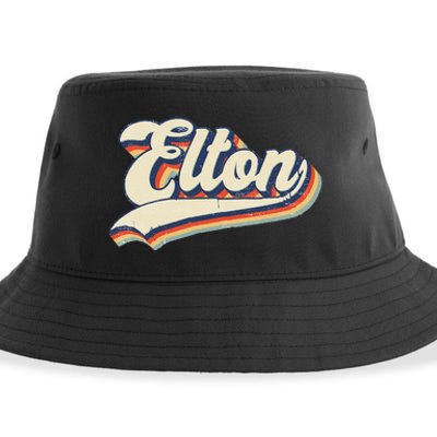 Elton Name Personalized Vintage Gift Sustainable Bucket Hat