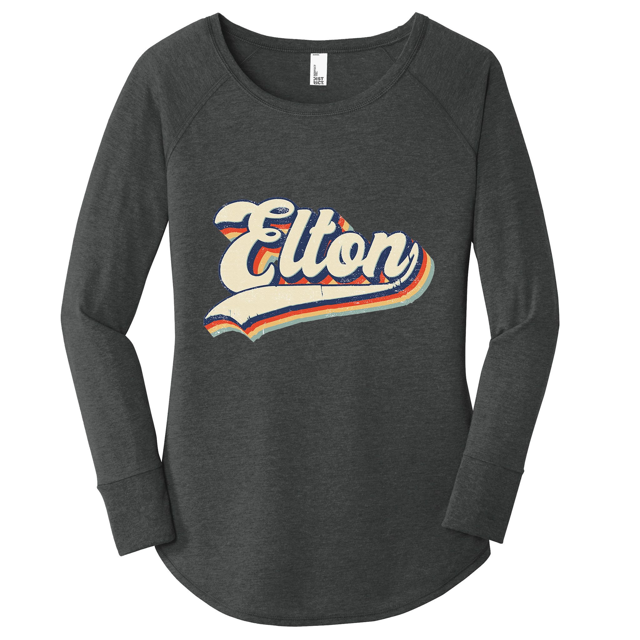 Elton Name Personalized Vintage Gift Women's Perfect Tri Tunic Long Sleeve Shirt