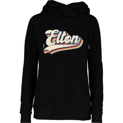 Elton Name Personalized Vintage Gift Womens Funnel Neck Pullover Hood