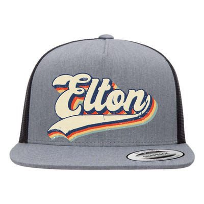 Elton Name Personalized Vintage Gift Flat Bill Trucker Hat