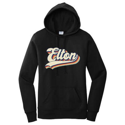 Elton Name Personalized Vintage Gift Women's Pullover Hoodie