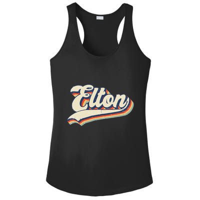Elton Name Personalized Vintage Gift Ladies PosiCharge Competitor Racerback Tank