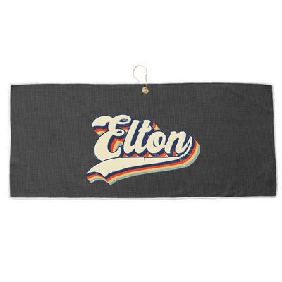 Elton Name Personalized Vintage Gift Large Microfiber Waffle Golf Towel