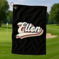 Elton Name Personalized Vintage Gift Golf Towel