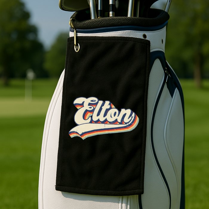 Elton Name Personalized Vintage Gift Golf Towel