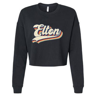 Elton Name Personalized Vintage Gift Cropped Pullover Crew