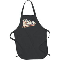 Elton Name Personalized Vintage Retro Gift Full-Length Apron With Pockets