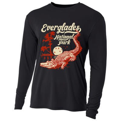 Everglades National Park Vintage Crocodile Alligator Florida Cooling Performance Long Sleeve Crew