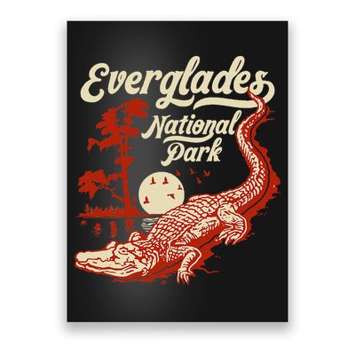 Everglades National Park Vintage Crocodile Alligator Florida Poster