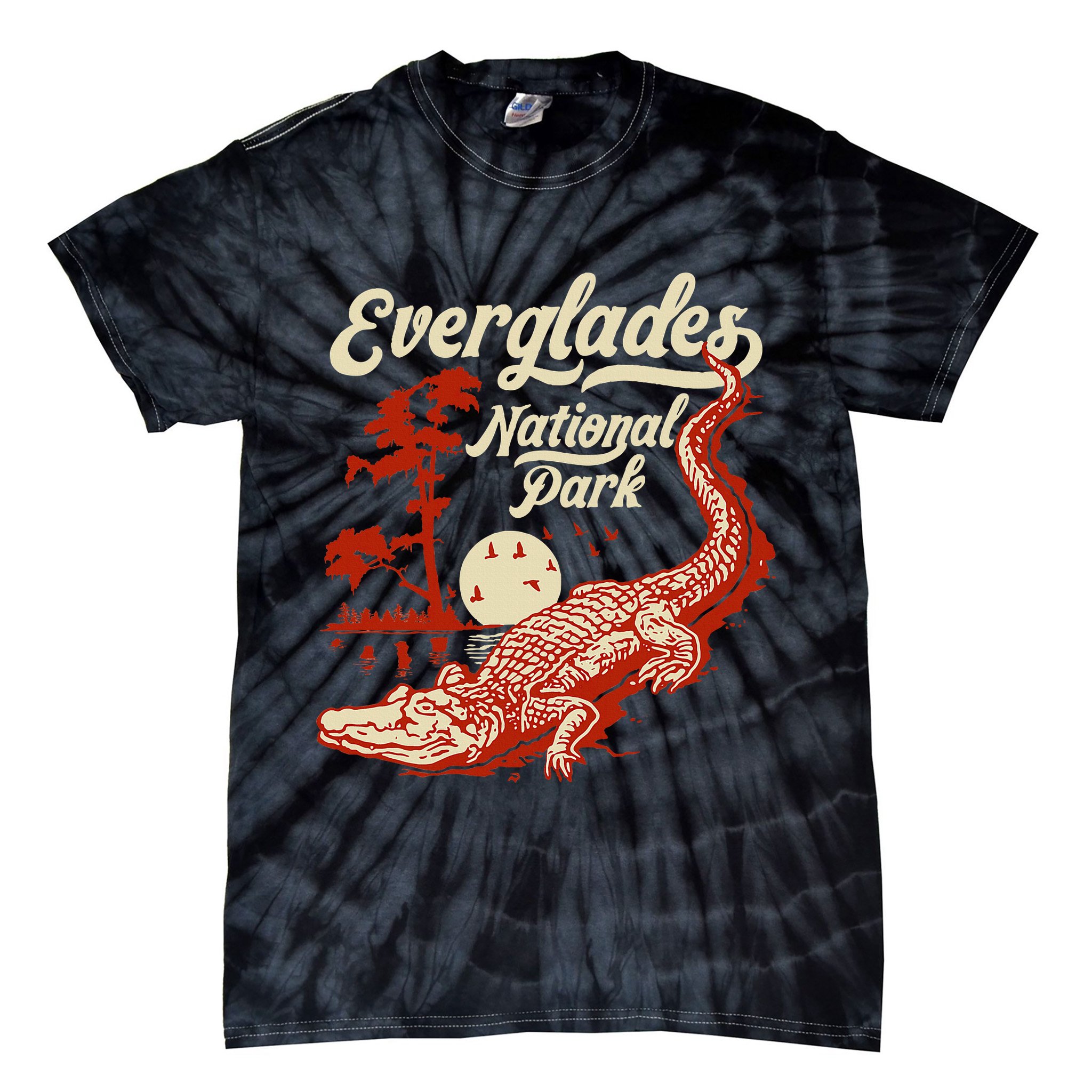 Everglades National Park Vintage Crocodile Alligator Florida Tie-Dye T-Shirt