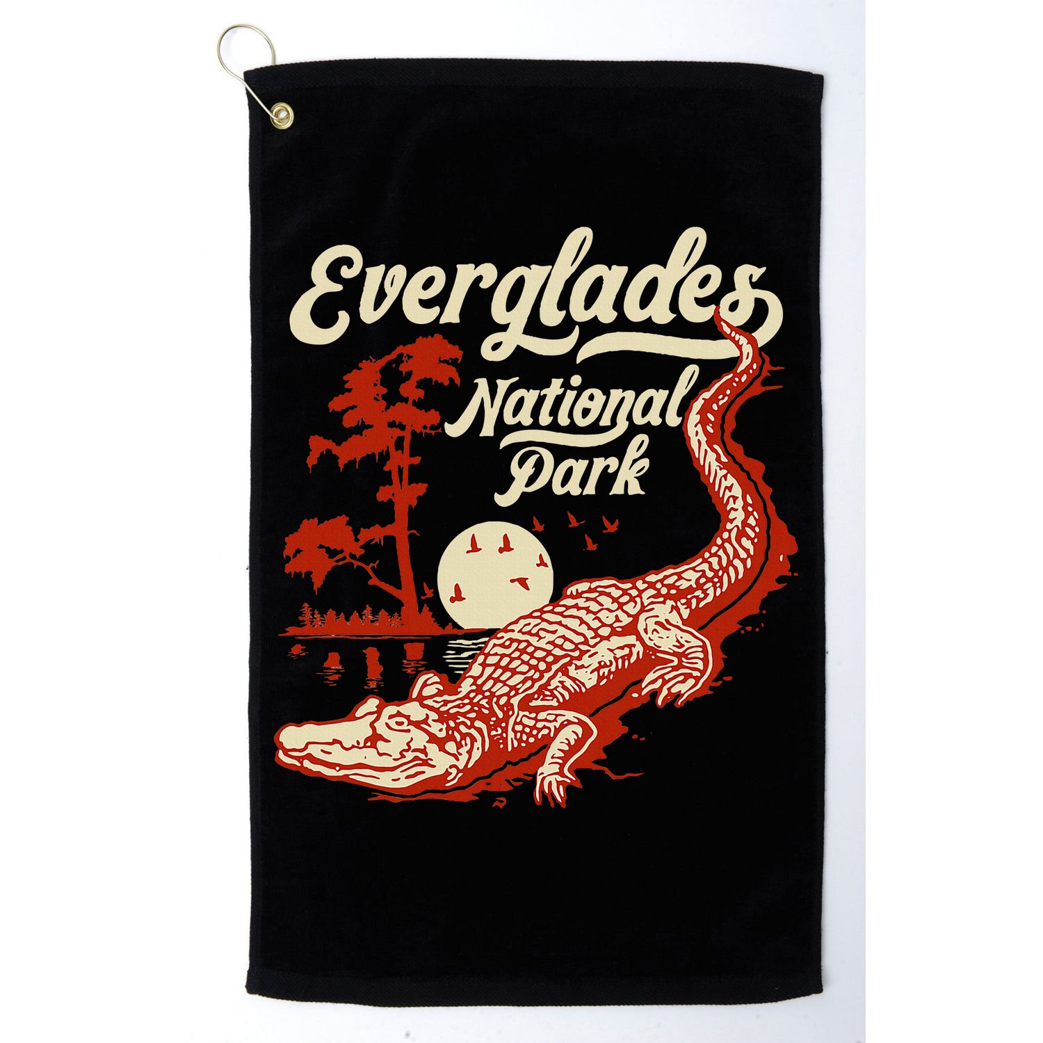 Everglades National Park Vintage Crocodile Alligator Florida Golf Towel