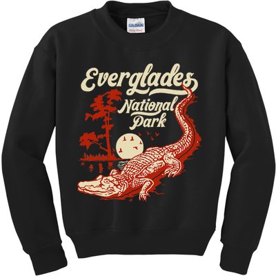Everglades National Park Vintage Crocodile Alligator Florida Kids Sweatshirt