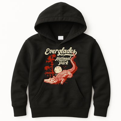 Everglades National Park Vintage Crocodile Alligator Florida Kids Hoodie