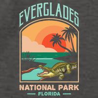 Everglades National Park US Crocodile Florida Alligators Vector Backpack